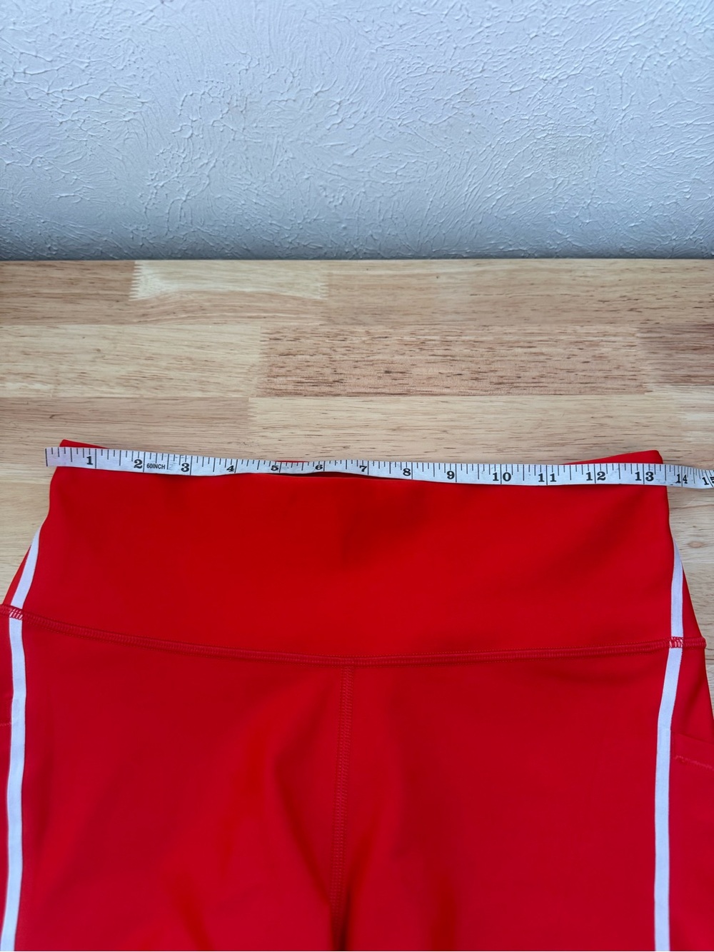 ATHLETA Red Interval Stash 5 Inch Short White Stripe - Picture 8 of 10